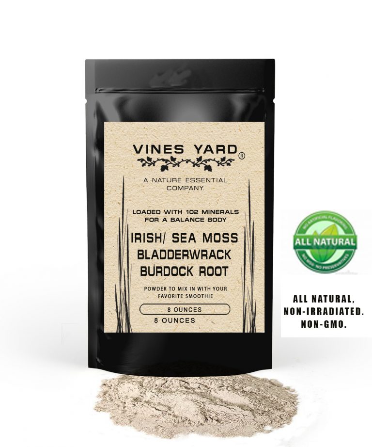 Irish Sea Moss Bladderwrack Burdock Root Powder 8 Ounces Vines Yard® 